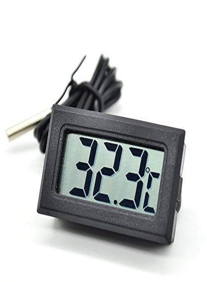 PAXMAX Digital Thermometer with LCD for Fridge or Aquariums with Wired Probe - Black color - Image 1